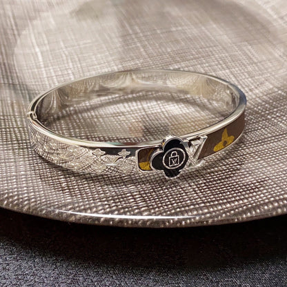 18K Louis Vuitton Leather Lock Bracelet
