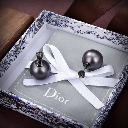 18K Dior Tribales Black Resin Pearls Earrings