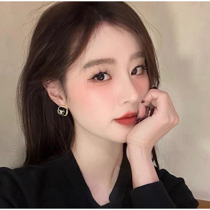 18K Celine Color Square Earrings