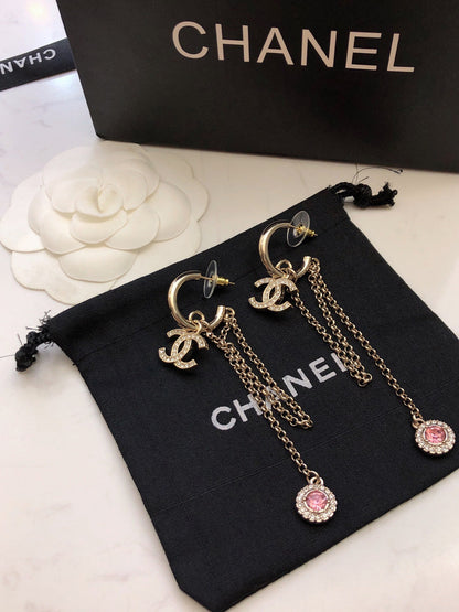 18K  Chanel Tassel Crystals Earrings