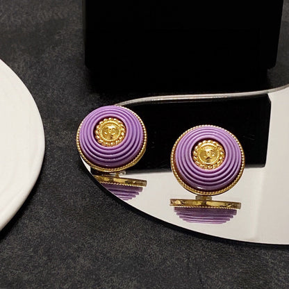 18K  Chanel Purple Resin Earrings