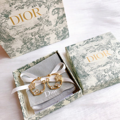 18K Dior Star Pink Crystals Earrings