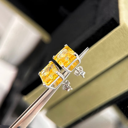 18K Tiffany Yellow Crystal Earrings