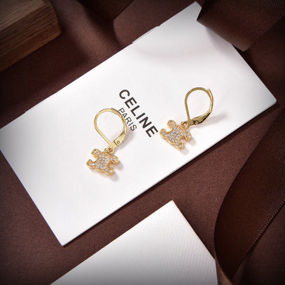 18K Celine Rhinestone Earrings