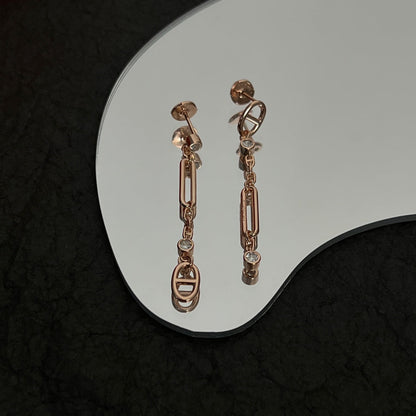 18K Chaine D'ancre Chaos Hermes Earrings