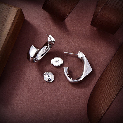 18K Prada Triangle Open Earrings