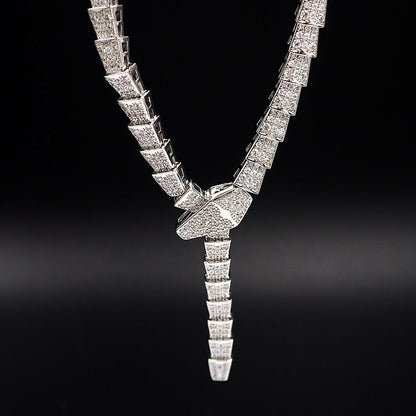 18K BVLGARI Serpenti Viper Full Pave Diamonds Necklace