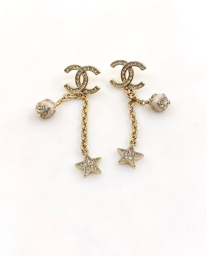 18K  Chanel Star Pearls Earrings
