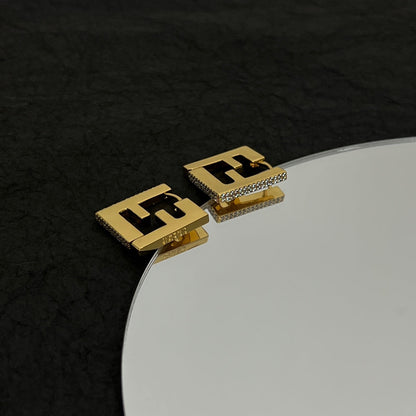 18K Fendi Forever Crystals Earrings