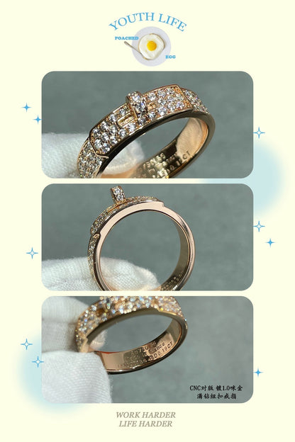 18K Collier De Chien Diamonds Hermes Ring