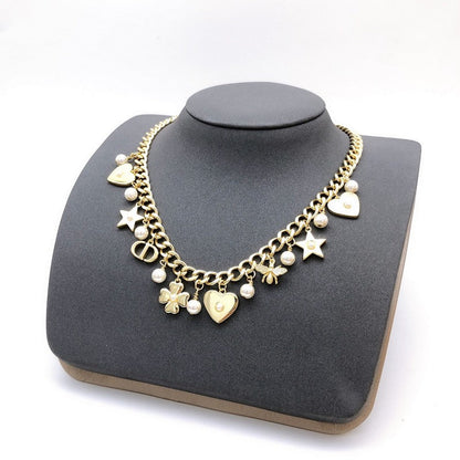 18K Dior Star Pearl Gold Necklace