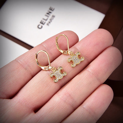18K Celine Rhinestone Earrings
