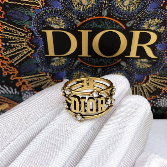 18K Dior Vintage Crystals Ring