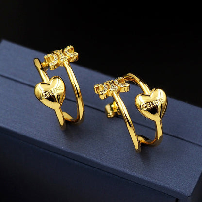 18K Celine Heart Earrings