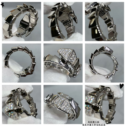 18K BVLGARI Serpenti Viper Head Diamond Ring