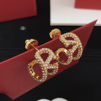 18K Valentino Diamonds Open Earrings