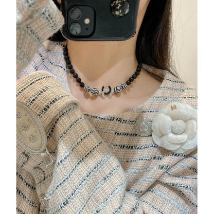 18K  Chanel 24C Black Diamond Necklace