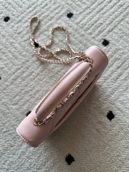 CHANEL 25S MINI FLAP BAG 19 IN LIGHT PINK CAVIAR LEATHER