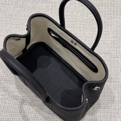 HERMES GARDEN PARTY 23CM IN BLACK CALFSKIN