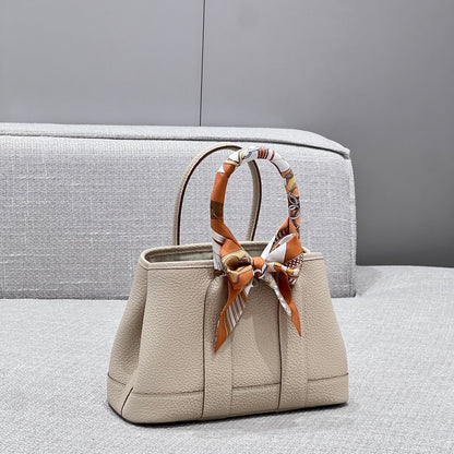 HERMES GARDEN PARTY 23CM IN OFF WHITE CALFSKIN