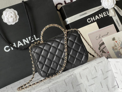 CHANEL MINI 18 FLAP BAG IN BLACK LAMBSKIN