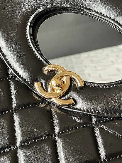 CHANEL MEDIUM 36 SHOPPING BAG IN BLACK CALFSKIN