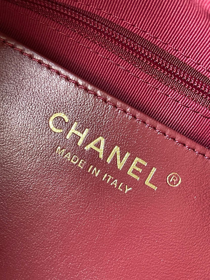 CHANEL CAMERA BAG 24 IN BLACK QUILTED LAMBSKIN DOUBLE C GOLD COIN