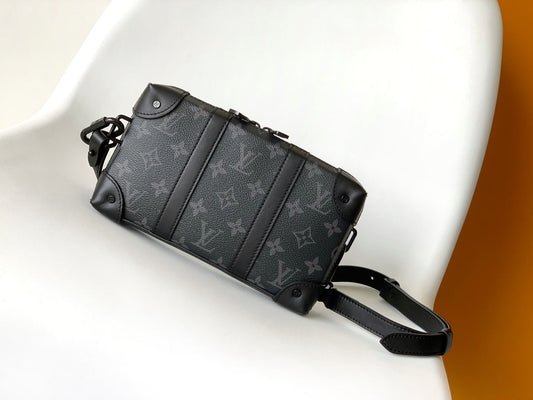 LOUIS VUITTON LV 25S SOFT TRUNK BAG 22 IN MONOGRAM ECLIPSE CANVAS AND CALFSKIN