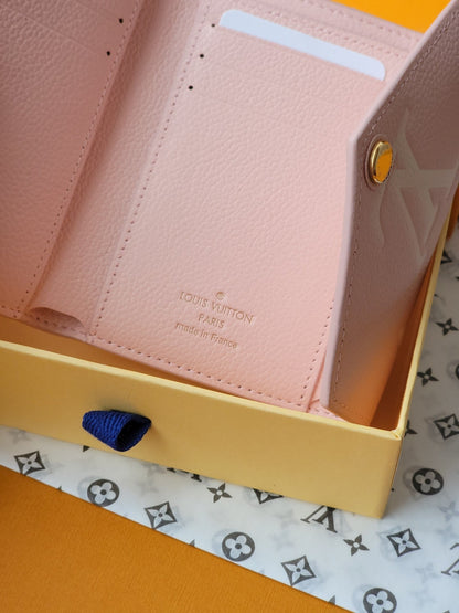 LOUIS VUITTON VICTORINE WALLET 12 IN LIGHT PINK MONOGRAM EMPREINTE CALFSKIN