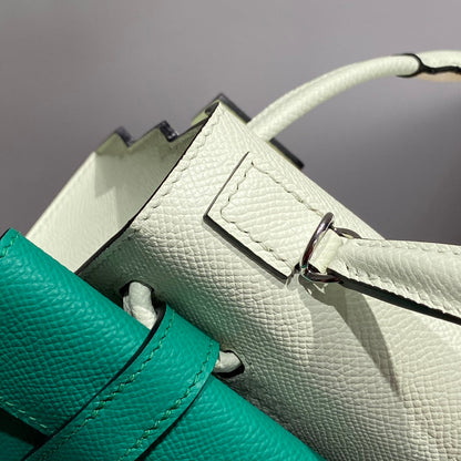 HERMES KELLY DOLL 18 IN LIGHT GREEN CALFSKIN