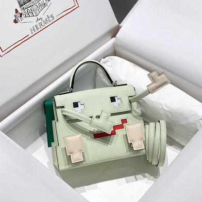 HERMES KELLY DOLL 18 IN LIGHT GREEN CALFSKIN