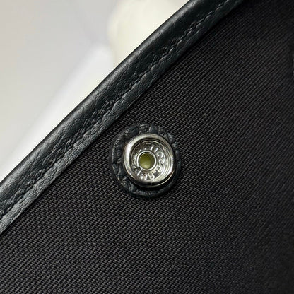 HERMES GARDEN PARTY 30CM IN BLACK TOILETS COTTON CANVAS AND CALFSKIN