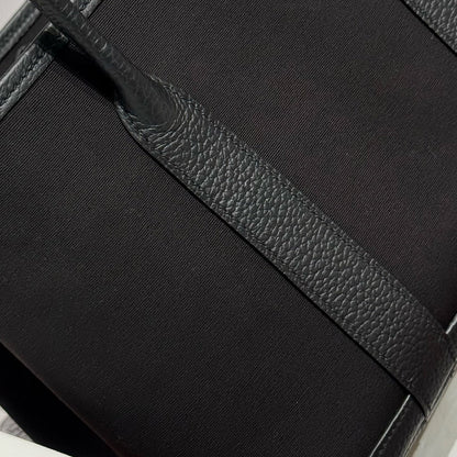 HERMES GARDEN PARTY 30CM IN BLACK TOILETS COTTON CANVAS AND CALFSKIN