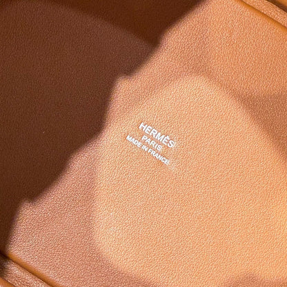 HERMES PICOTIN LOCK 18 BAG IN GOLD CALFSKIN ÉCRU/BEIGE/FAUVE/ROSE POP/NOIR EMBROIDERY PLAID CANVAS