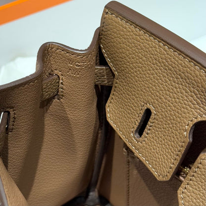 HERMES 25S  BIRKIN 25 IN DARK BROWN CALFSKIN GOLD HARDWARE