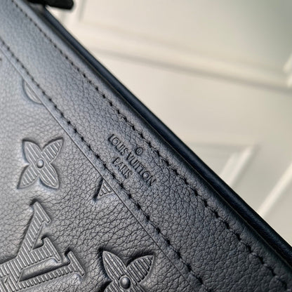 LOUIS VUITTON POCHETTE VOYAGE 22 IN BLACK MONOGRAM SHADOW CALFSKIN