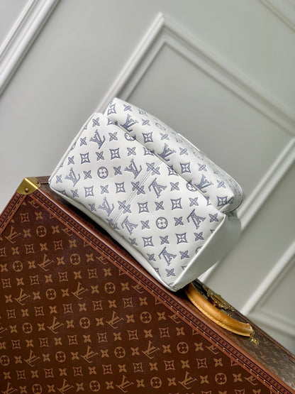 LOUIS VUITTON DISCOVERY PM BACKPACK 38 IN WHITE MONOGRAM LAMBSKIN