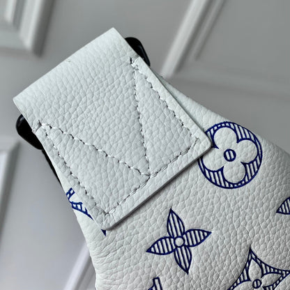 LOUIS VUITTON RUSH BUMBAG 30 IN WHITE MONOGRAM SHADOW CALFSKIN