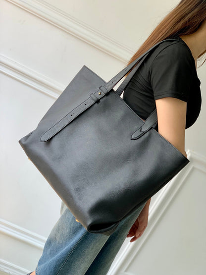 LOUIS VUITTON LOW KEY CABAS MM BAG 47 IN BLACK GRAINED CALFSKIN