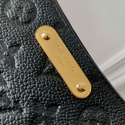 LOUIS VUITTON LIV POCHETTE BAG 24 IN BLACK MONOGRAM EMPREINTE LEATHER