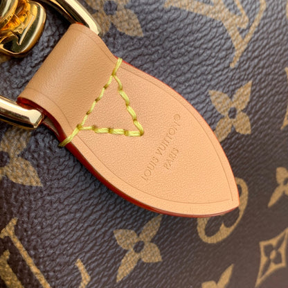 LOUIS VUITTON SPEEDY 30 SOFT CRAFTY IN BROWN MONOGRAM CALFSKIN RED TAG