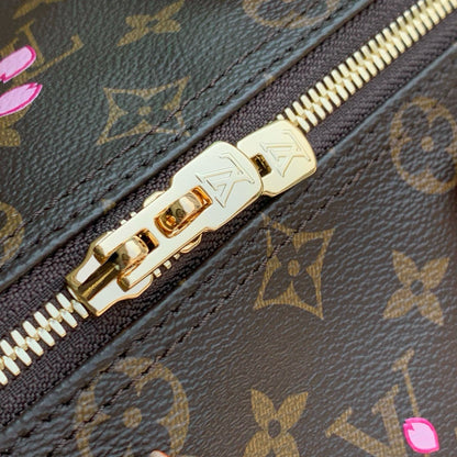 LOUIS VUITTON SPEEDY BANDOULIÈRE CHERRY BLOSSOM 25 IN SAKURA BROWN MONOGRAM COATED CANVAS