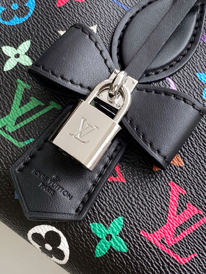 LOUIS VUITTON ONTHEGO EAST WEST BAG 25 IN COLORFUL MONOGRAM PATTERN CANVAS