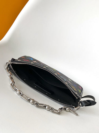 LOUIS VUITTON POCHETTE ACCESSOIRES 22 BAG IN MULTICOLOR MONOGRAM CANVAS AND COWHIDE