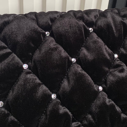 CHANEL FLAP BAG 23 ATTACHED DIAMOND IN BLACK VELVET GOLD HARDWARE
