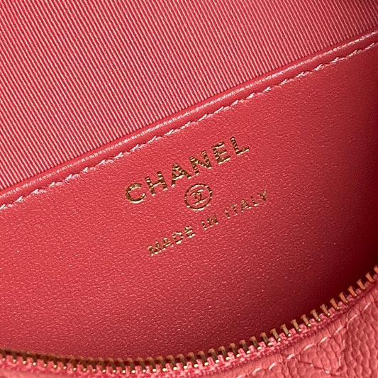 CHANEL HOBO BAG 21 IN FROLY PINK GRAINED CALFSKIN GOLD HARDWARE