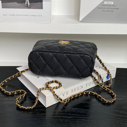 CHANEL 25S HOBO BAG 22 IN BLACK CAVIAR LEATHER