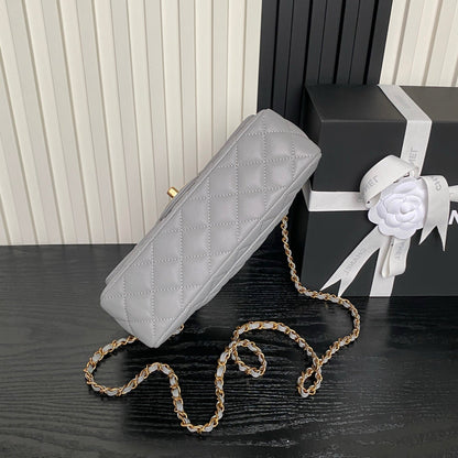 CHANEL 25S FLAP BAG 22 CM IN GREY CAVIAR WITH GOLD HARDWARE