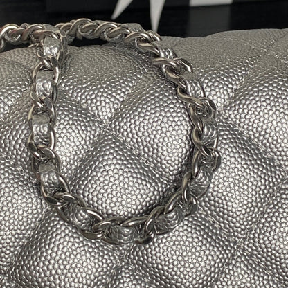 CHANEL 25S MINI FLAP BAG 18 IN DARK GRAY CALFSKIN