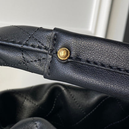 CHANEL 25S HOBO BAG 32 IN BLACK LAMBSKIN